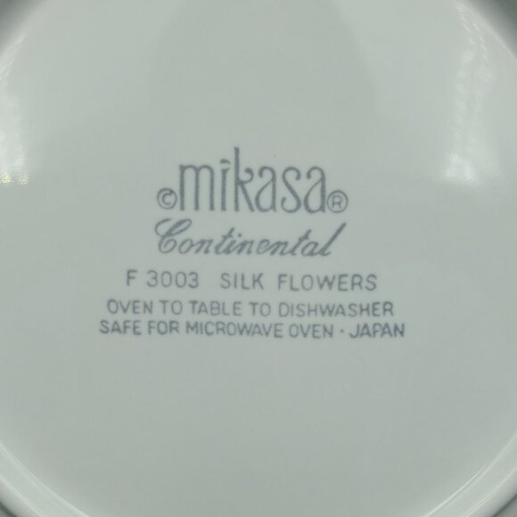 Mikasa Silk Flowers Rim Soup Bowls Pink Flowers on White Octagonal Bowls - Picture 5 of 5